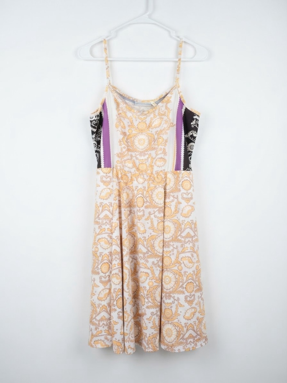 Eva Mendes NY&Co Baroque Medallion Spaghetti Strap Midi Dress L